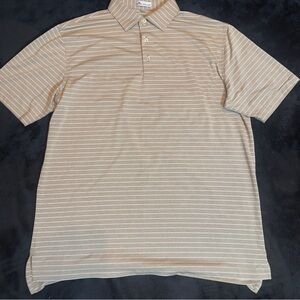 Peter Millar Beige Striped Polo Shirt